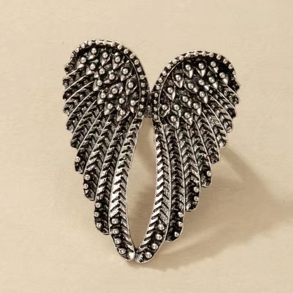 Brand new Boho Gothic Wings Silver 925 plated one size Ring - Picture 2 of 4